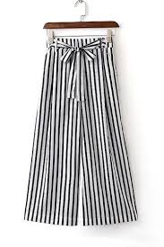 Black And Yellow Striped Palazzo Pants Fashion Stripes Pattern Wide Leg Trousers Us 21 95 Yoins Letnie Stili Elastichnyj Poyas Stil