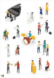 Free Isometric Vector People Music Toffu Diagram Architecture People Illustration Architecture People