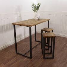 Enjoy free shipping on most stuff, even big stuff. Breakfast Bar Kitchen Worktop Table Solid Wood Stool Set Industrial Re Shabby Bear Cottage