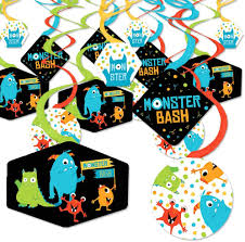 Buy Monster Bash Little Monster Birthday Party Or Baby Shower Hanging Decor Party Decoration Swirls Set Of 40 Online In Indonesia B07rx24x61