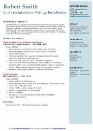cable installer resume samples qwikresume