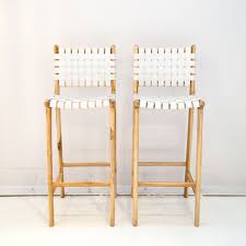 Leather Weave Bar Stool With Back Support White Woven Bar Stools Leather Dining Room Chairs Bar Stools With Backs