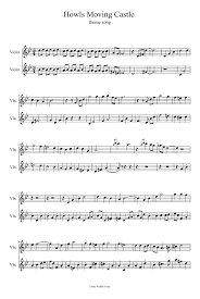 See more of free violin sheet music popular songs online on facebook. Howls Moving Castle Theme For Two Violins Sheet Music For Violin String Duet Musescore Com