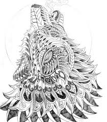Show your kids a fun way to learn the abcs with alphabet printables they can color. Ornately Decorated Wolf Howling At The Moon In The Cold Of Night Drawn With Copic Multiliner Sp 0 1 0 25 0 35 Wolf Coloring Pages Wolf Coloring Wolf Mandala