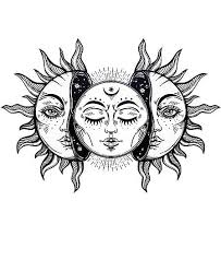 Poster Vintage Eclipse Solar Sol Y Luna De Magnetic Pajama Vintage Tattoo Design Vintage Tattoo Moon Poster