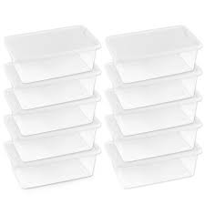Homz 6 Qt Clear Shoe Box Set Of 10 3206clwhec 10 The Home Depot Kids Shoe Storage Clear Shoes Shoe Box