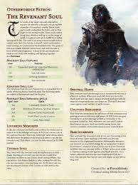 The Revenant Soul Patron Warlock Dnd Dnd Dragons Dungeons And Dragons Game