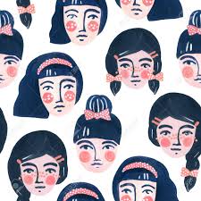 Check spelling or type a new query. Cute Cartoon Girl Faces Seamless Pattern Watercolor Portraits Stock Photo Picture And Royalty Free Image Image 130212539