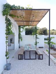 Gravel Picnic Dining Simple Garden Patio Style Shade With For Thegravel Patio With Picnic Style Dining S Backyard Decor Pergola Patio Outdoor Patio