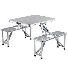 Notre pack, composé d'une table pliante rectangulaire de 183cm et de 4 chaises pliantes, est adapté pour une utilisation en intérieur comme en extérieur. Skandika Table De Pique Nique Et Sieges Pour 4 Personnes Pliable En Valise Prix Pas Cher Cdiscount