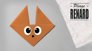 40 idées pour une table originale. Pliage Serviette Animaux Tete Renard Origami Youtube