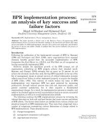 The Reason Behind Success Or Failure For Implemententation Of Busines