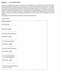 Something for everyone interested in hair, makeup, style, and body positivity. Solved Problem 3 Guess The Word Game Write A Word Progra Chegg Com