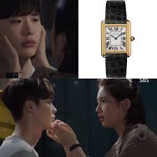 Dramafashion Idol Suzy Pick Cartier Tank Solo Watch Small Model 18kyellowgold Leather 4 600 Fashion Makeup Fashion Korean Actresses