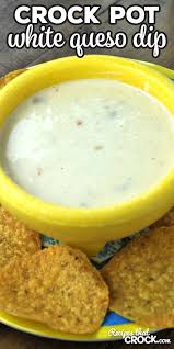 This Crock Pot White Queso Dip Recipe Is Done In An Hour And Gives You A Delicious Dip As A Treat For Yourself Or To In 2020 Recipes White Queso Dip