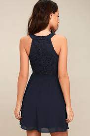 Lover S Game Navy Blue Lace Skater Dress Lace Skater Dress Dresses Skater Dress