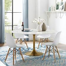 Lippa 60 Round Dining Table In Gold White Lifestyle Oh Lippa I Love You Lexmod Dining Table Marble White Round Dining Table Round Dining Room