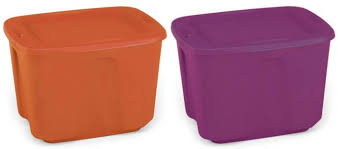 The translucent teal case is made of durable molded plastic. Halloween Plastic Storage Bins Store Your Halloween Decorations In Style