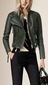 Noora Ladies Vintage Lambskin Leather Jacket Genuine Stylish Motorcycle Biker Leather Jacket Olive Green For Christmas Sb198 Green Leather Jackets Leather Jacket Outfits Leather Jacket