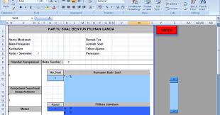 Kisi kisi soal berfungsi untuk mempermudah siswa dalam mengerjakan soal. Contoh Aplikasi Kisi Kisi Dan Skor Kartu Soal Format Microsoft Excel Arsip Berkas Edukasi