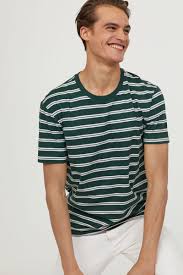 Black And White Striped T Shirt Outfit Striped T Shirt Dark Green White Striped Men H M Us Striped Tshirt Men Striped Shirt Men Shirt Outfit Men