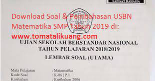 Maybe you would like to learn more about one of these? Soal Usbn Matematika Smp 2019 Paket 1 Kode Soal K 06 P 1 Disertai Kunci Jawaban
