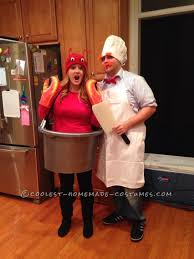 Super Easy Homemade Costume For Couples Swedish Chef And Lobster In A Pot