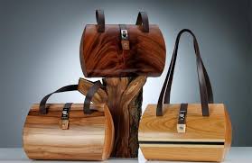 Handtaschen aus pu hochwertiger lederoptik. Accessoires Aus Holz