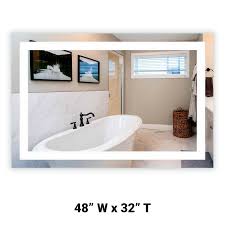 Rectangular bathroom vanity mirrors is the perfect solution to bathroom spaces where you can't use an equal length and breadth space to place a mirror. Front Lighted Led Bathroom Vanity Mirror 48 X 32 Rectangular Mirrors Marble