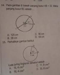 Maybe you would like to learn more about one of these? 14 Pada Gambar Di Bawah Panjang Busur Ab 32 Makapanjang Busur Bc Adalah A 120 Cmb 98 Cmc Brainly Co Id