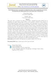 Pembahasan terpadu dan lengkap sangat direkomendasikan sebagai tempat latihan tpa anda. Pdf Paps Predictive Validity In Predicting The Learning Success Of Master Of Professional Psychology Students