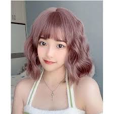 Amazon.co.jp: Eileen Short Wig, White x Pink-Blue Wig, Harajuku Style, GAL  Type, Heat Resistant, Natural Fluffy, Curly Perm, Medium Wig, Curly Hair,  Small Face Effect, Net Included : Beauty
