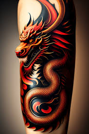 Lexica - Chinese dragon tattoo wrapping a arm, 8k, high resolution