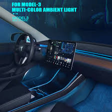 Tesla has updated the interior design of the model y electric suv, starting with the new one produced in china, to match the changes model 3 and model y share a very similar interior design, but the 2021 model year changes created some differentiations. For Tesla Model 3 Model Y Interior Neon Lights 2021 Tesla Accessories Car Decor Rgb Ambient Led Strip Lights With App Controlled Decorative Lamp The Car Accessory Shop