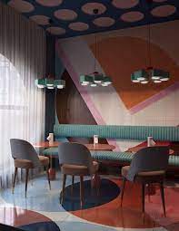Retro Dining Rooms Take A Look At This Dazzling Dining Room Lighting With An Amazing Dining Room Decor Interiores Comerciais Interiores Design De Restaurante