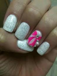Check spelling or type a new query. Unas Blancas Con Purpurina Y Un Vonito Lazo Rosa Imagen Bow Nail Designs Cute Nails Nails