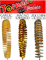 Hoeori gamja), also called twist potatoes or tornado fries, are a popular street food in south korea, originally developed by jeong eun suk of agricultural hoeori inc. Tornado Potato Fair Food Recipes Twist Potato