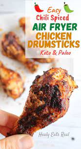Easy Chili Spiced Air Fryer Chicken Drumsticks Keto Recipe Air Fryer Chicken Drumstick Recipes Easy Chili