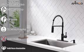 Kitchen faucet finishes | gold, bronze, stainless steel, chrome & more. High Arc Tall Modern Single Handle One Hole Spring Pull Out Kitchen Sink Faucet With Soap Dispenser Appaso Matte Black Commercial Kitchen Faucet Pull Down Sprayer Kitchen Faucets Kitchen Fixtures Cristap Pl