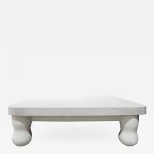 46w x 25d x 16h. Sirmos Sirmos Large Coffee Table With Cement Top And Resin Legs 1970s