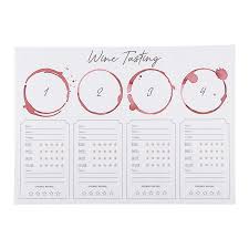 Free wine tasting score cards. Wine Tasting Placemat Collections Santa Barbara Design Studio