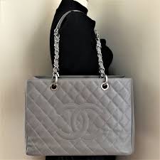 Chanel caviar gst grand shopping tote bag cognac / caramel brown shw. Grey Caviar Auth Chanel Gst Grand Shopper Shopping Tote Shoulder Bag Chanel Gst Chanel Shoulder Bag