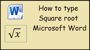 How To Type Square Root In Microsoft Word 2010 Youtube