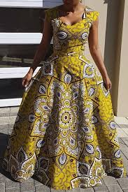 Ericdress African Fashion Floor Length A Line Dress Without Crinoline African Print Fashion Dresses African Fashion Long African Dresses
