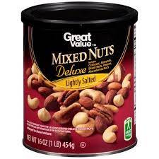 Great Value Lightly Salted Deluxe Mixed Nuts 16 Oz Mixed Nuts Dog Food Recipes Junk Food Snacks
