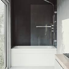 Orion 34 w x 58 h hinged frameless tub door. Vigo Rialto 34 W X 58 H Hinged Frameless Tub Door Reviews Wayfair
