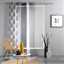 Voilage A œillets Noir Galileo Imprime 140 X 240 Cm Voilage Rideau Et Voilage Linge De Maison Gifi Rideaux Rideaux Voilages Voilage