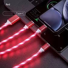 Wholesale 3 In 1 Usb To Micro Usb Type C Lighting 2a Led Fast Charging Data Cable Adapter For Mobile Phones Red From China