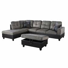 Maybe you would like to learn more about one of these? Ainehome Microfiber Sectional Sofa Set 3pc L Shaped Living Room Couches Left Hand Facing Taupe Walmart Com Walmart Com