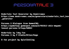 Alternatively, you can use our text generator below to quickly generate logos or images like the undertale logo. This Is My Fan Dialogue Of Undertale And Persona 3 Personatale 3 Chapter 01 Reworked Album On Imgur